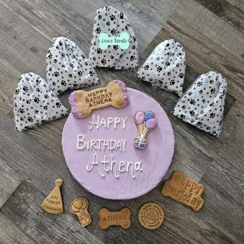 Customized dog birthday cake and birthday package