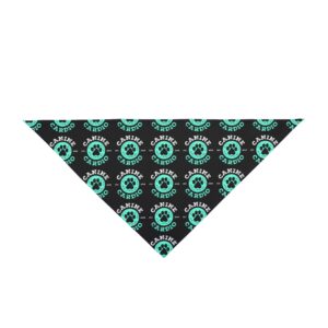 Canine Cardio Pet Bandana — Black & Teal Paw Print Dog Bandana